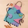 Memphis Pattern 14 - Retro 90s / 80s Apron Customizable Woman Kitchens Woman christmas 2025 professional kitchen Apron