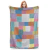 Super Soft Modern Memphis Design Style Throw Blanket Premium Flannel Fleece Lightweight Geometry Art Aesthetic Bed Blanket
