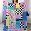 Memphis Pattern 110 - Retro 90s / 80s Throw Blanket Furrys Beautifuls Thin Sofas Blankets